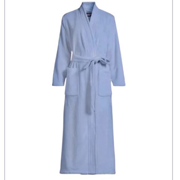 LANDSEND Wms Plus Cozy Plush Long Fleece Robe - Picture 1 of 3